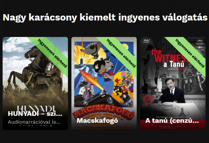 Magyar filmek ingyen 5 hétig!